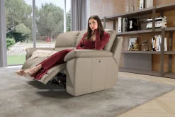 Divano Taylor 3p c/recl. elettrico pelle