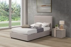 Letto Chantal in tessuto avorio