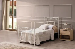 Letto sing.Helena bianco bucciato