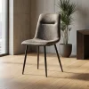 Sedia Lea in similpelle grigio vintage
