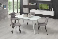 Tavolo con piano in vetro allungabile Phil